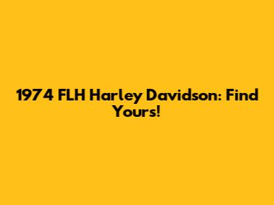 1974 FLH Harley Davidson: Find Yours!