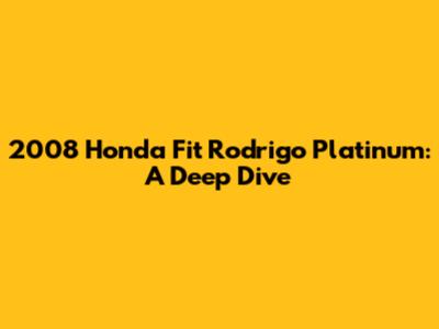 2008 Honda Fit Rodrigo Platinum: A Deep Dive