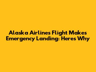 Alaska Airlines Flight Makes Emergency Landing: Here's Why
