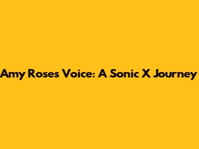 Amy Rose's Voice: A Sonic X Journey