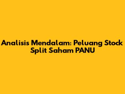Analisis Mendalam: Peluang Stock Split Saham PANU