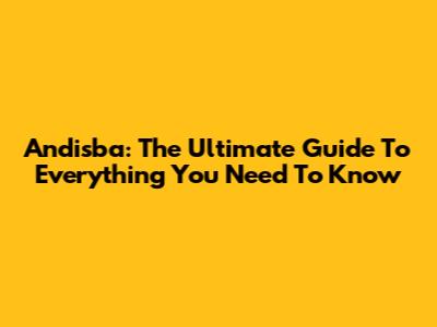 Andisba: The Ultimate Guide To Everything You Need To Know
