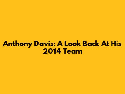 Anthony Davis: A Look Back At His 2014 Team