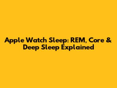 Apple Watch Sleep: REM, Core & Deep Sleep Explained