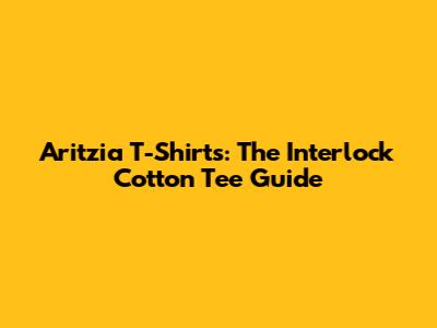Aritzia T-Shirts: The Interlock Cotton Tee Guide