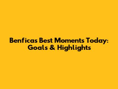 Benfica's Best Moments Today: Goals & Highlights