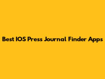 Best IOS Press Journal Finder Apps
