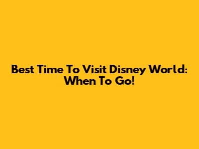 Best Time To Visit Disney World: When To Go!
