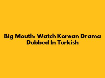 Big Mouth: Watch Korean Drama Dubbed In Turkish