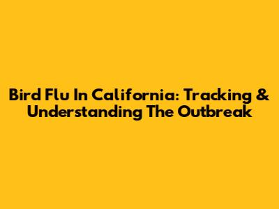 Bird Flu In California: Tracking & Understanding The Outbreak