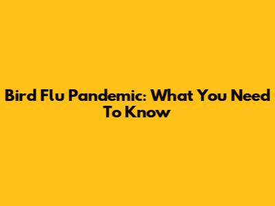 Bird Flu Pandemic: What You Need To Know