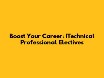 Boost Your Career: ITechnical Professional Electives