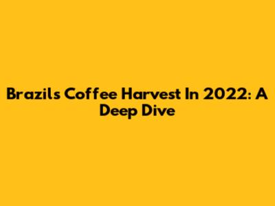 Brazil's Coffee Harvest In 2022: A Deep Dive