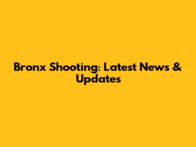 Bronx Shooting: Latest News & Updates
