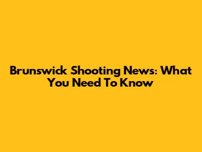 Brunswick Shooting News: What You Need To Know