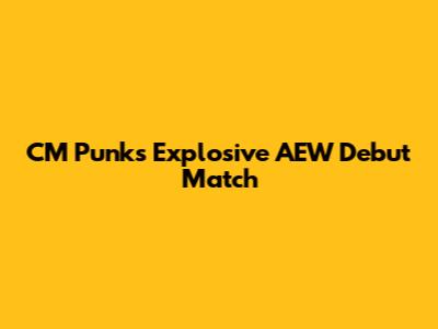 CM Punk's Explosive AEW Debut Match