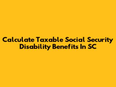 Calculate Taxable Social Security Disability Benefits In SC
