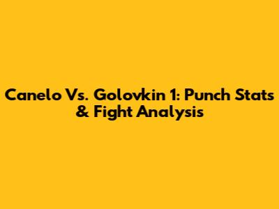 Canelo Vs. Golovkin 1: Punch Stats & Fight Analysis