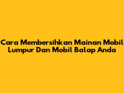 Cara Membersihkan Mainan Mobil Lumpur Dan Mobil Balap Anda