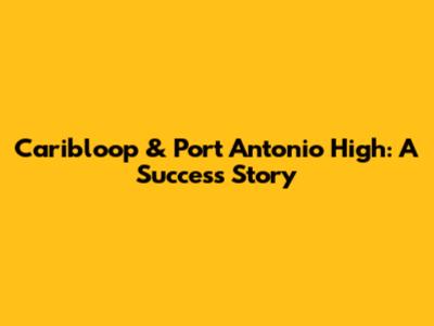 Caribloop & Port Antonio High: A Success Story