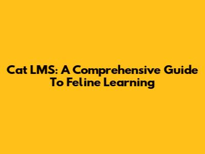 Cat LMS: A Comprehensive Guide To Feline Learning