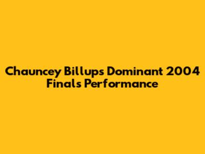 Chauncey Billups' Dominant 2004 Finals Performance