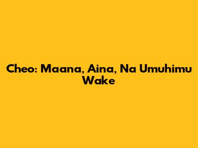 Cheo: Maana, Aina, Na Umuhimu Wake