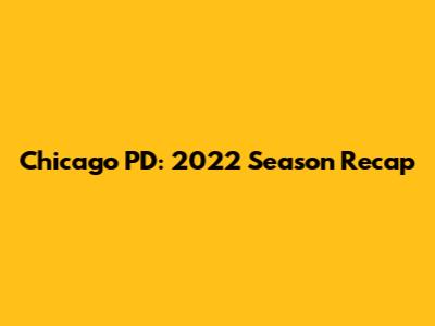 Chicago PD: 2022 Season Recap