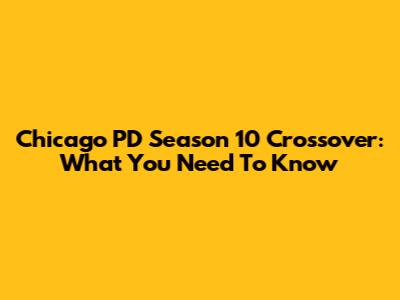 Chicago PD Season 10 Crossover: What You Need To Know