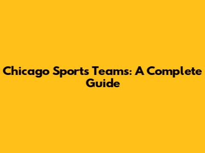 Chicago Sports Teams: A Complete Guide