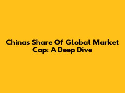 China's Share Of Global Market Cap: A Deep Dive