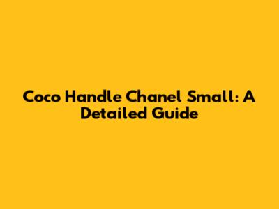 Coco Handle Chanel Small: A Detailed Guide