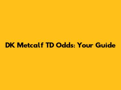 DK Metcalf TD Odds: Your Guide