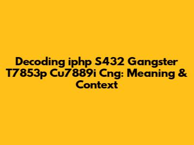 Decoding "iphp S432 Gangster T7853p Cu7889i Cng": Meaning & Context