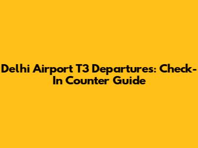 Delhi Airport T3 Departures: Check-In Counter Guide