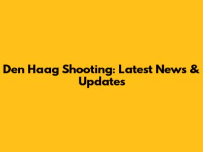 Den Haag Shooting: Latest News & Updates