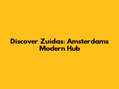 Discover Zuidas: Amsterdam's Modern Hub
