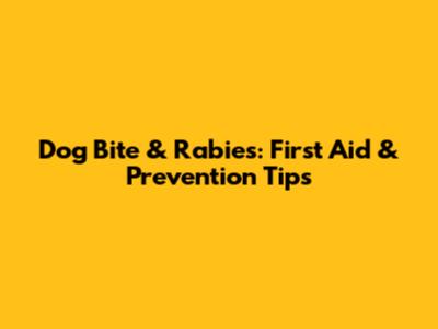 Dog Bite & Rabies: First Aid & Prevention Tips