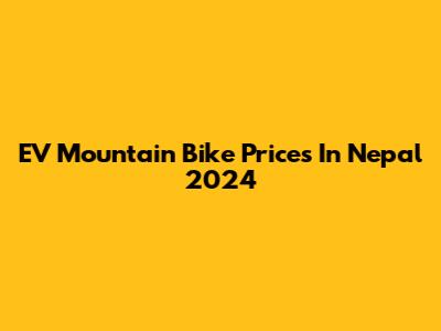 EV Mountain Bike Prices In Nepal 2024