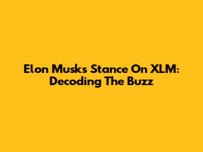 Elon Musk's Stance On XLM: Decoding The Buzz