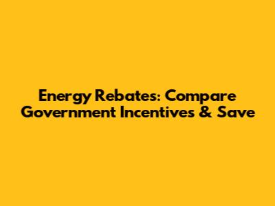 Energy Rebates: Compare Government Incentives & Save