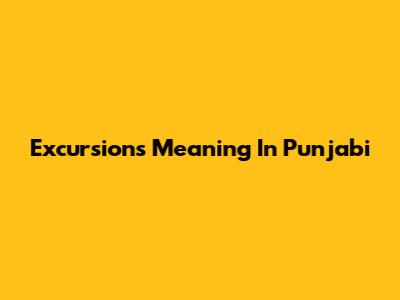 Excursions Meaning In Punjabi