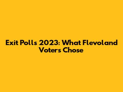 Exit Polls 2023: What Flevoland Voters Chose