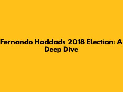 Fernando Haddad's 2018 Election: A Deep Dive