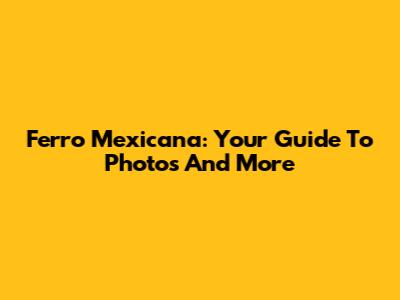 Ferro Mexicana: Your Guide To Photos And More