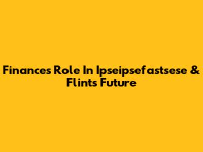 Finance's Role In Ipseipsefastsese & Flint's Future