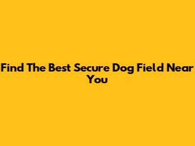Find The Best Secure Dog Field Near You