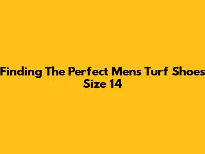 Finding The Perfect Men's Turf Shoes Size 14