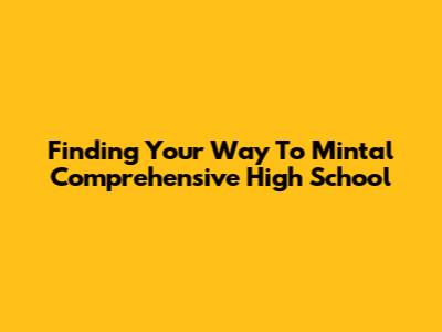 Finding Your Way To Mintal Comprehensive High School