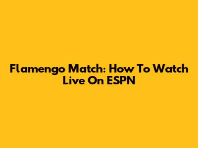 Flamengo Match: How To Watch Live On ESPN